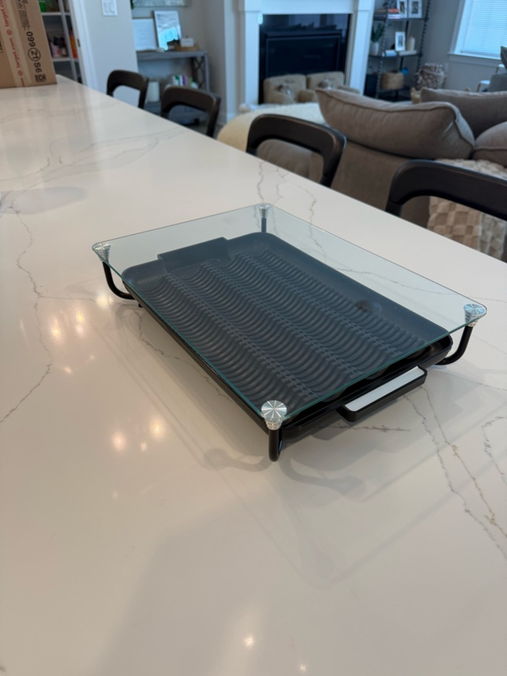 Amazon Glass-Topped Black and Clear Nespresso Pod Tray